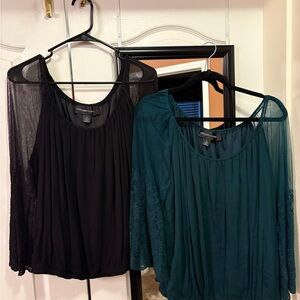 Colleen Lopez Black and Teal Blouses